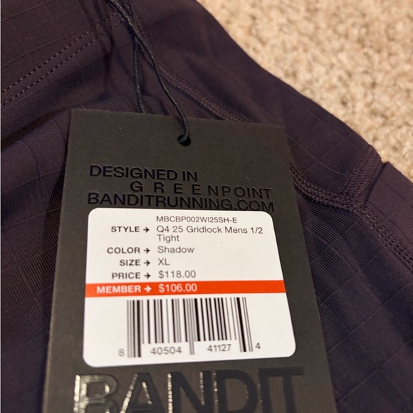 Bandit Running Gridlock Compression Race Training Performance Mens Half Tights - Picture 8 of 8